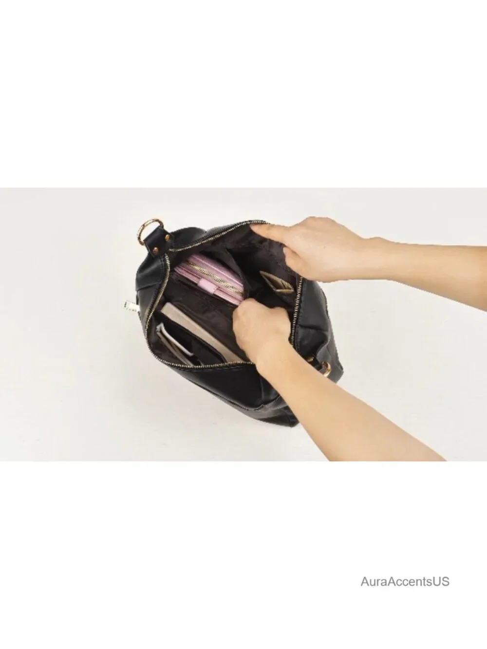 Women's Vegan Leather Crossbody Hobo Bag with Adjustable Strap